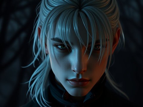 Closeup Portrait of a Young Victorian Vampire