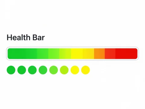 Color Gradient Health Bar UI Design