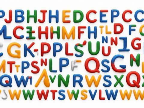 Colorful 3D Alphabet Letters Pattern