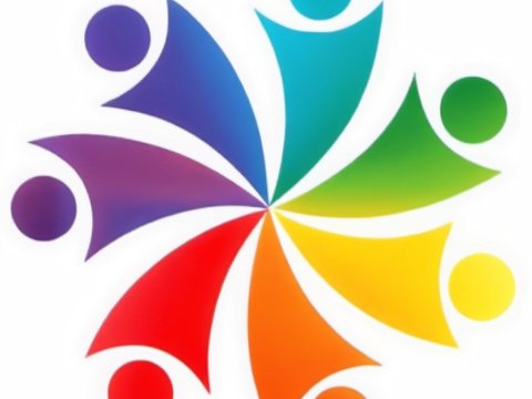 Colorful Abstract Human Figures in Circular Formation