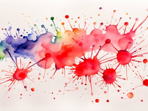 Colorful Abstract Watercolor Paint Splashes