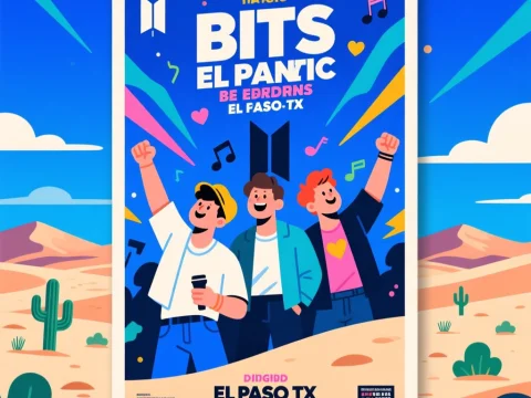 Colorful BTS Concert Poster Illustration