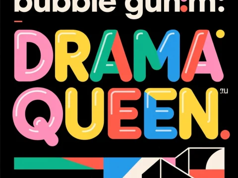 Colorful Bubblegum Font Typography: Drama Queen