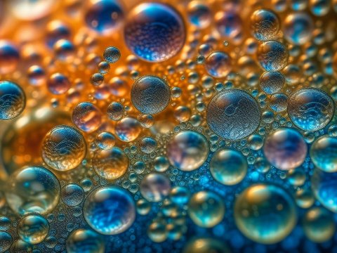 Colorful Bubbles in Pointillism Style