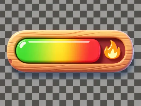Colorful Cartoon Cooking Heat Bar UI Element