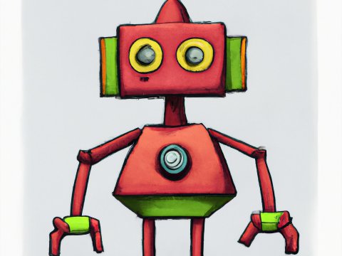 Colorful Cartoon Robot with Big Eyes