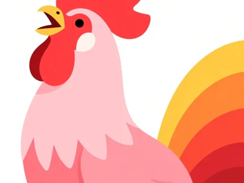 Colorful Cartoon Rooster Illustration