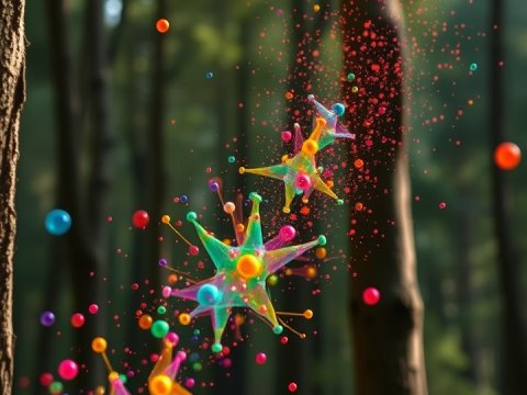Colorful Chemical Release Visualization in Forest