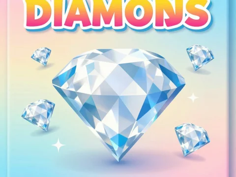 Colorful Diamonds Game Poster Design
