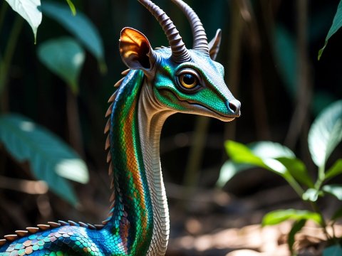 Colorful Fantasy Dragon in Forest