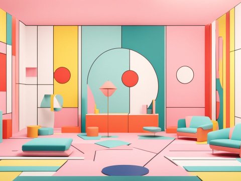 Colorful Geometric Modern Interior Design