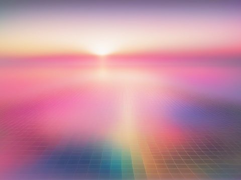 Colorful Gradient Mesh with Blurred Horizon