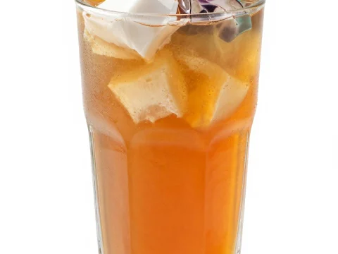 Colorful Jelly Coconut Tea in a Glass