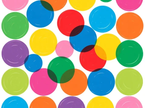 Colorful Overlapping Circles Abstract Pattern