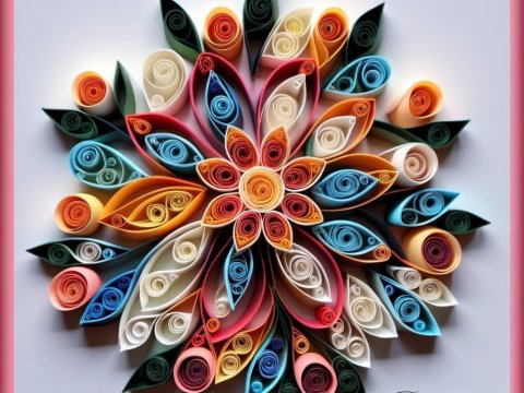 Colorful Paper Quilling Floral Mandala