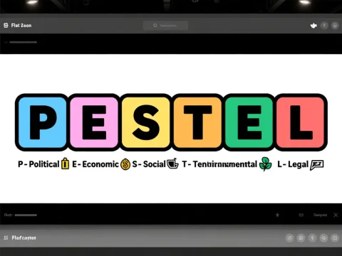 Colorful PESTEL Infographic Cartoon Blocks