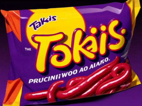 Colorful Takis Snack Bag with Bold Typography