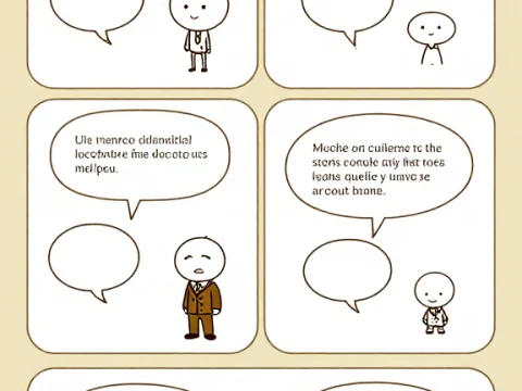 Comic Strip with Multiple Dialogue Bubbles