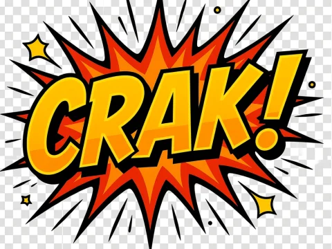 Comic Style Sound Effect 'CRAK!' Explosion