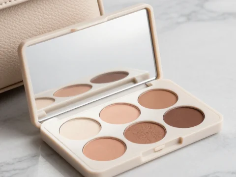 Compact Neutral Tone Makeup Palette with Mirror