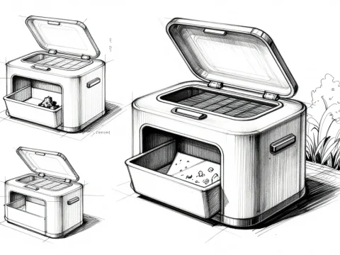 Concept Sketch of Community Pet Waste Disposal Unit