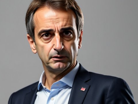 Concerned Middle-Aged Man in Business Suit