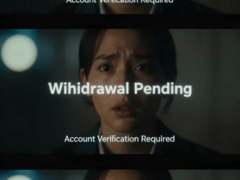 Concerned Woman with Withdrawal Pending Message