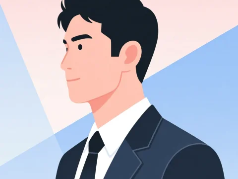 Confident Asian Businessman Vector Illustration