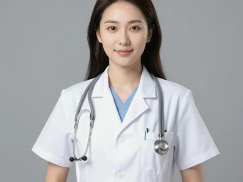 Confident Female Doctor in Medical Uniform with Stethoscope