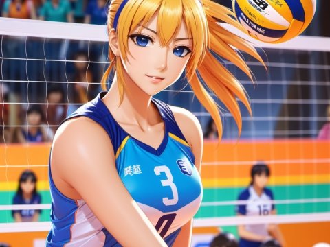Confident Volleyball Player in Action