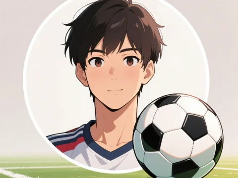 Confident Young Male Soccer Player in Anime Style