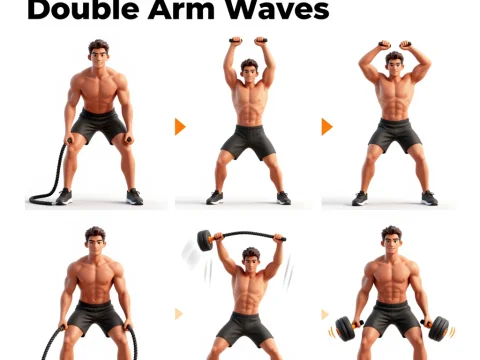 Cordless Battle Rope Double Arm Waves Exercise Guide