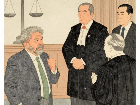 Courtroom Discussion with Judges and Lawyer