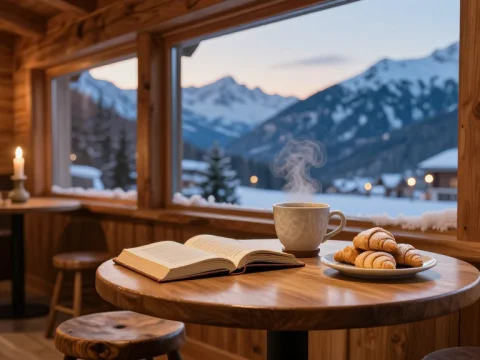Cozy Cabin Cafe with Mountain View and Warm Breakfast