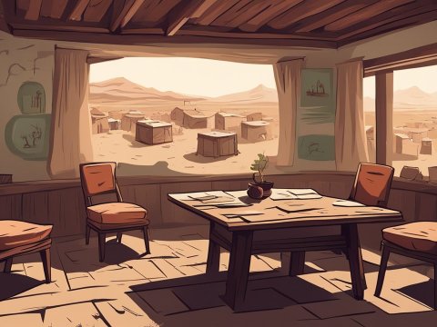 Cozy Old Village Room with Desert View