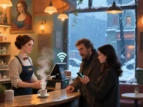 Cozy Rainy Day in a Moscow Cafe