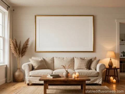 Cozy Warm Cottagecore Farmhouse Living Room
