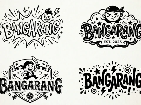 Creative Black and White Bangarang Logo Designs