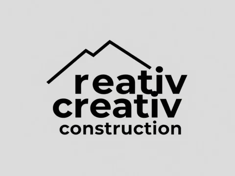 Creative Construction Logo with Roof Outline