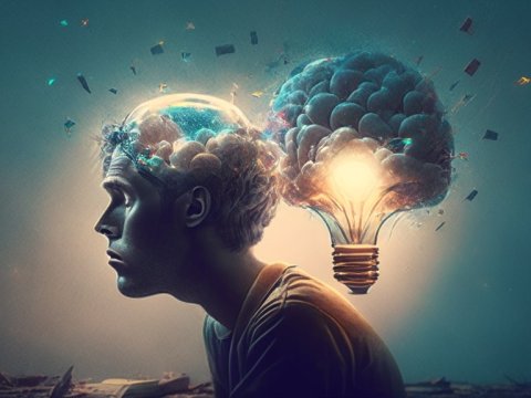 Creative Mind Illuminated by Brain-Lightbulb Concept