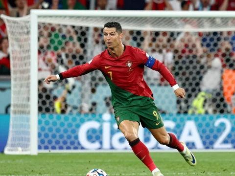 Cristiano Ronaldo Scores for Portugal in Intense Soccer Match