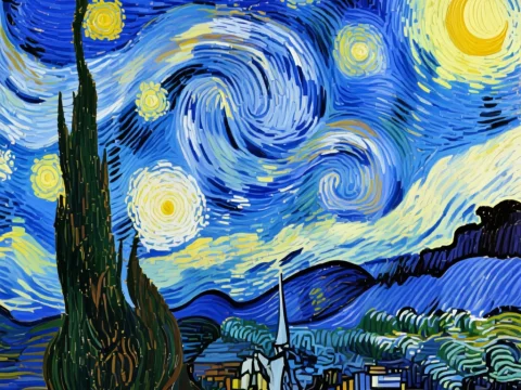 Cubist Interpretation of Starry Night