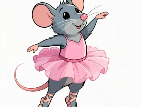 Cute Baby Mouse Dancing Ballet in Pink Tutu