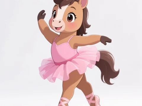 Cute Baby Unicorn Dancing Ballet in Pink Tutu