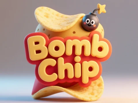 Cute Bomb Chip Logo Prototype with Playful Design