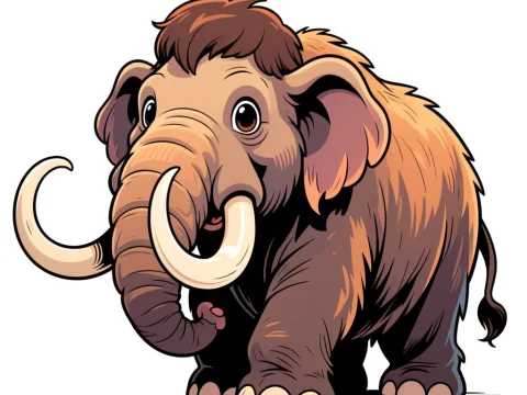 Cute Cartoon Baby Mammoth Illustration