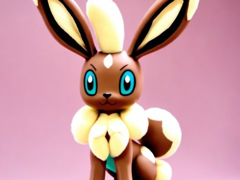 Cute Cartoon Bunny Character with Large Blue Eyes