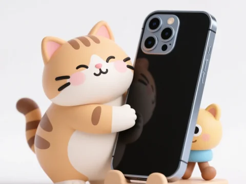 Cute Chubby Cat Hugging Smartphone Holder