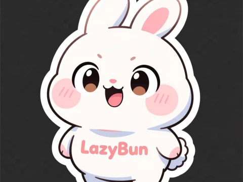 Cute Chubby White Bunny Character LazyBun