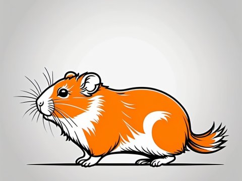 Cute Orange and White Guinea Pig Illustration